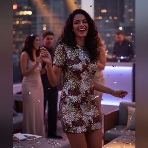 Dress The Population sequin mini dress size M
